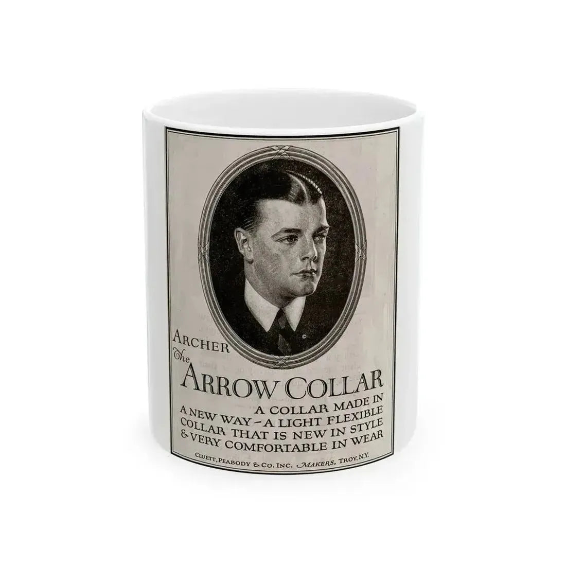 Arrow Collar Magazine Ad, The Saturday Evening Post, May 20, 1922 - White Coffee Mug 11oz - Go Mug Yourself