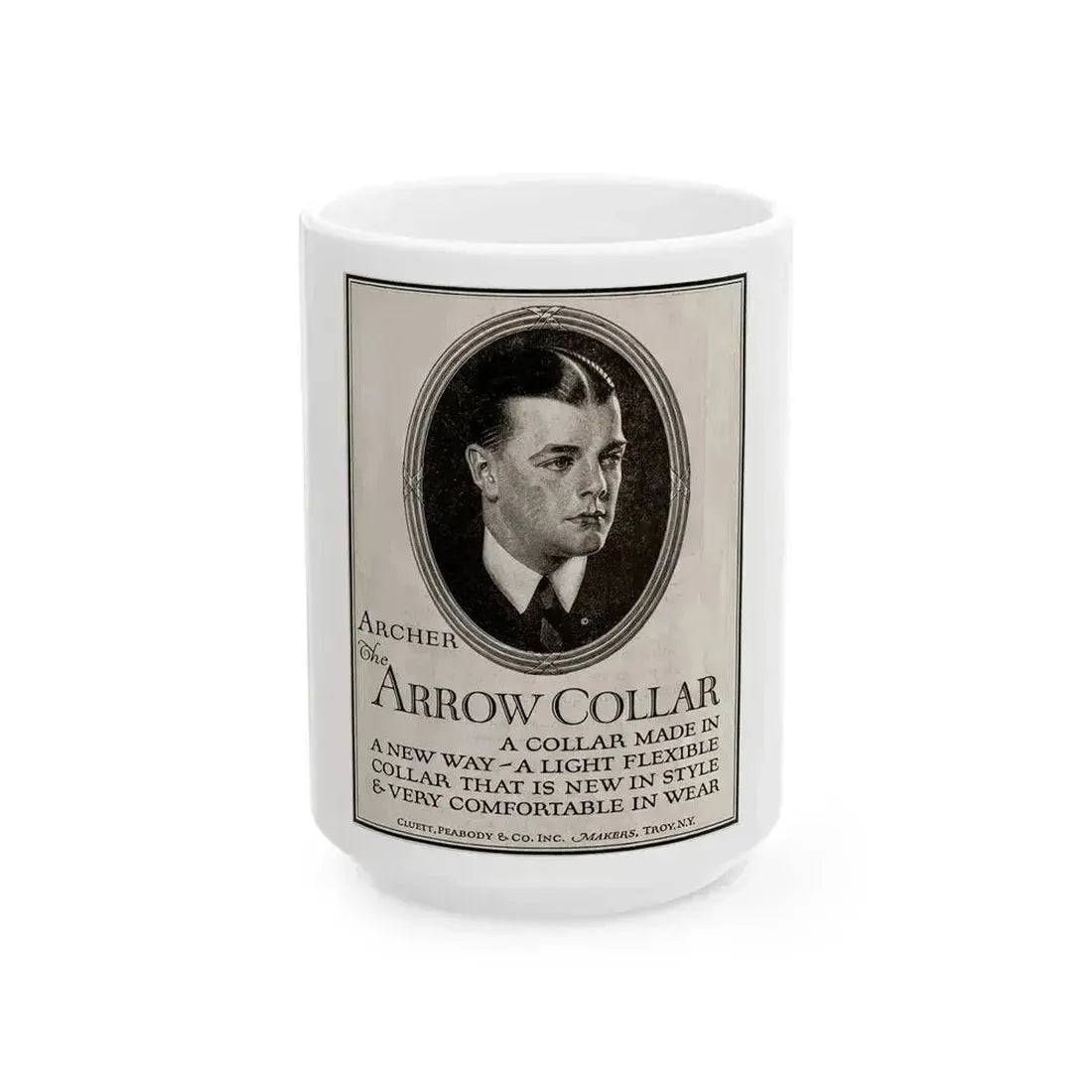 Arrow Collar Magazine Ad, The Saturday Evening Post, May 20, 1922 - White Coffee Mug 15oz - Go Mug Yourself