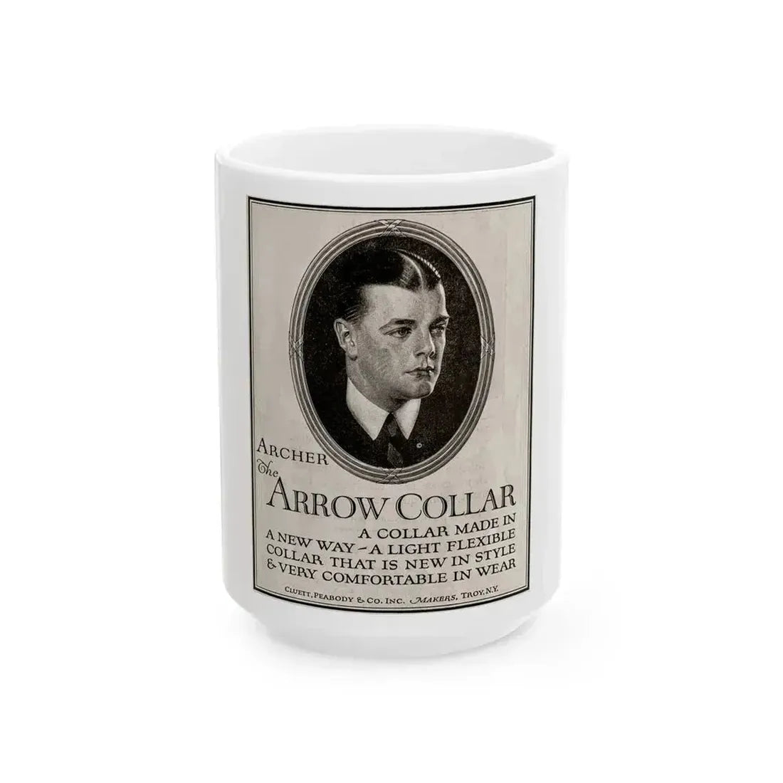 Arrow Collar Magazine Ad, The Saturday Evening Post, May 20, 1922 - White Coffee Mug 15oz - Go Mug Yourself