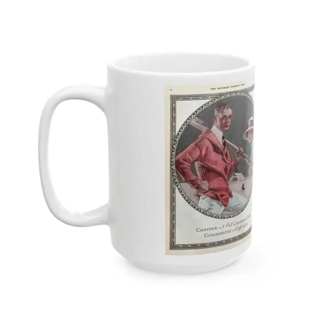 Arrow Collars Magazine Ad, The Saturday Evening Post, June 9, 1917 - White Coffee Mug - Go Mug Yourself