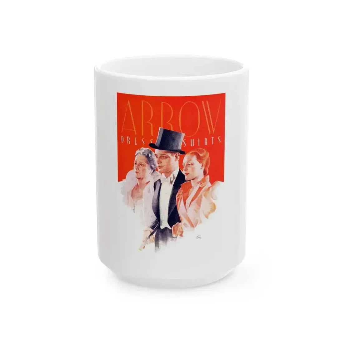 Arrow Dress Shirts advertisement - White Coffee Mug 15oz - Go Mug Yourself