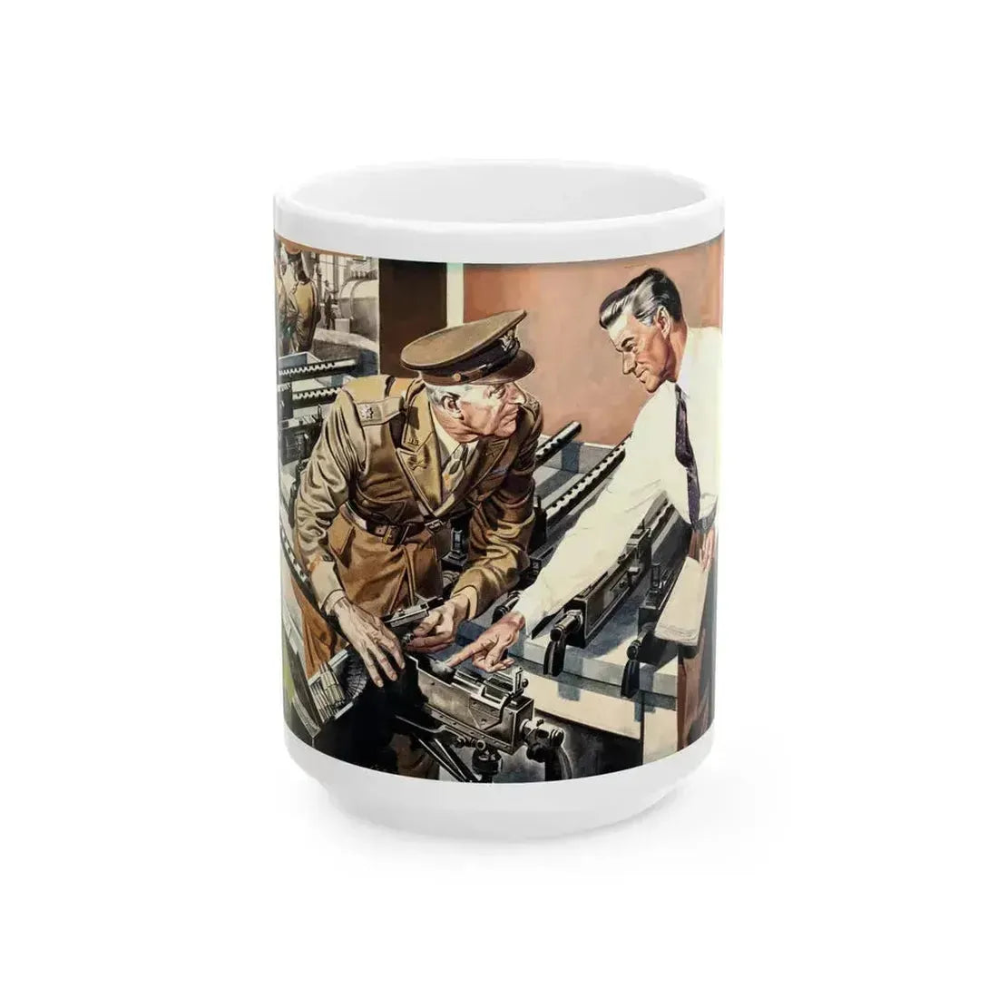 Arrow Men, Arrow shirts advertisement for Cluett Peabody & Company, circa 1942 - White Coffee Mug 15oz - Go Mug Yourself
