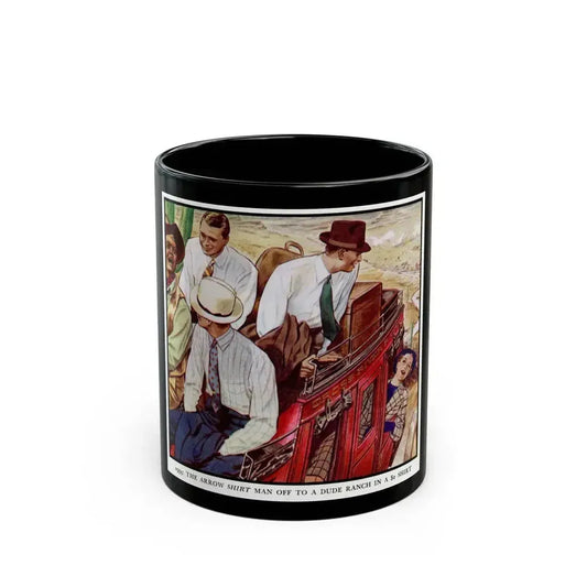 Arrow Shirt Heading To The Dude Ranch, 1934 - Black Coffee Mug 11oz - Go Mug Yourself