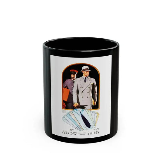Arrow Shirts ad, Collier's, May 9, 1931 - Black Coffee Mug 11oz - Go Mug Yourself