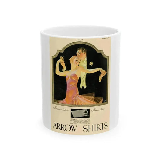 Arrow Shirts advertisement, 1930 - White Coffee Mug 11oz - Go Mug Yourself
