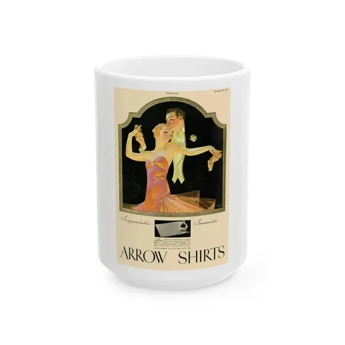 Arrow Shirts advertisement, 1930 - White Coffee Mug 15oz - Go Mug Yourself