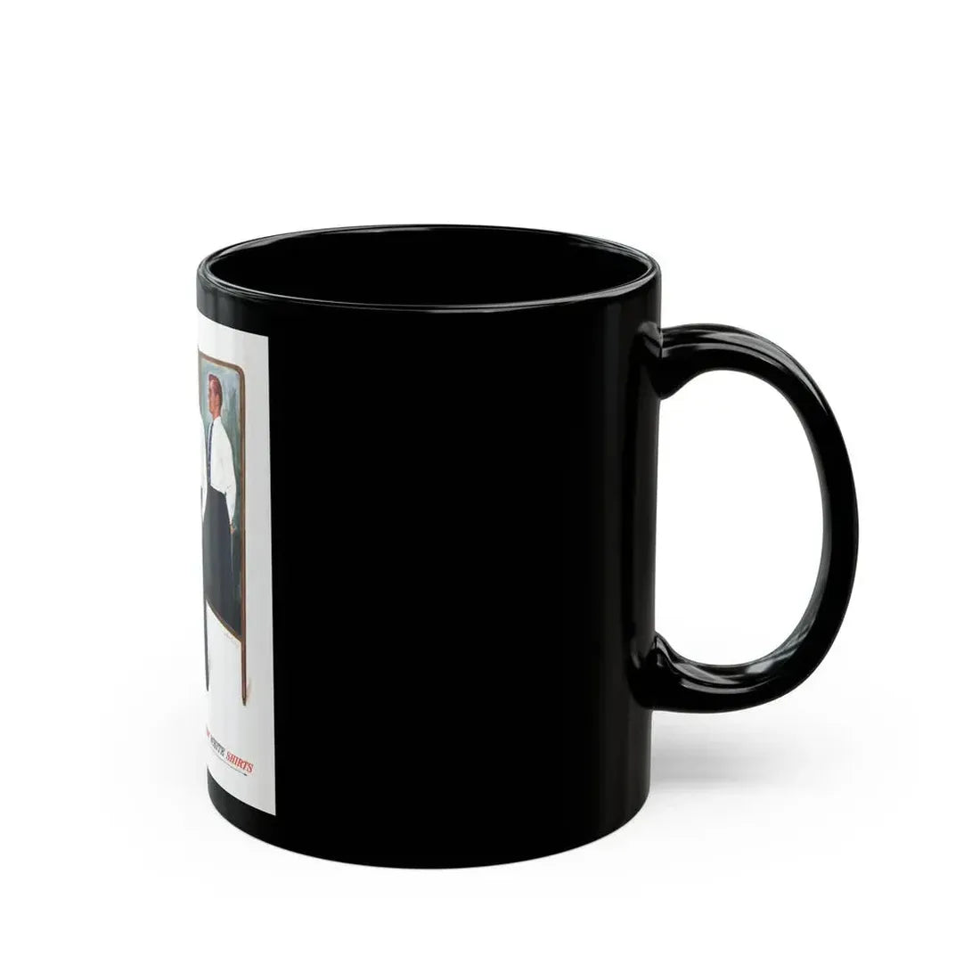 Arrow White Shirt ad, Collier's, March 4, 1950 - Black Coffee Mug - Go Mug Yourself