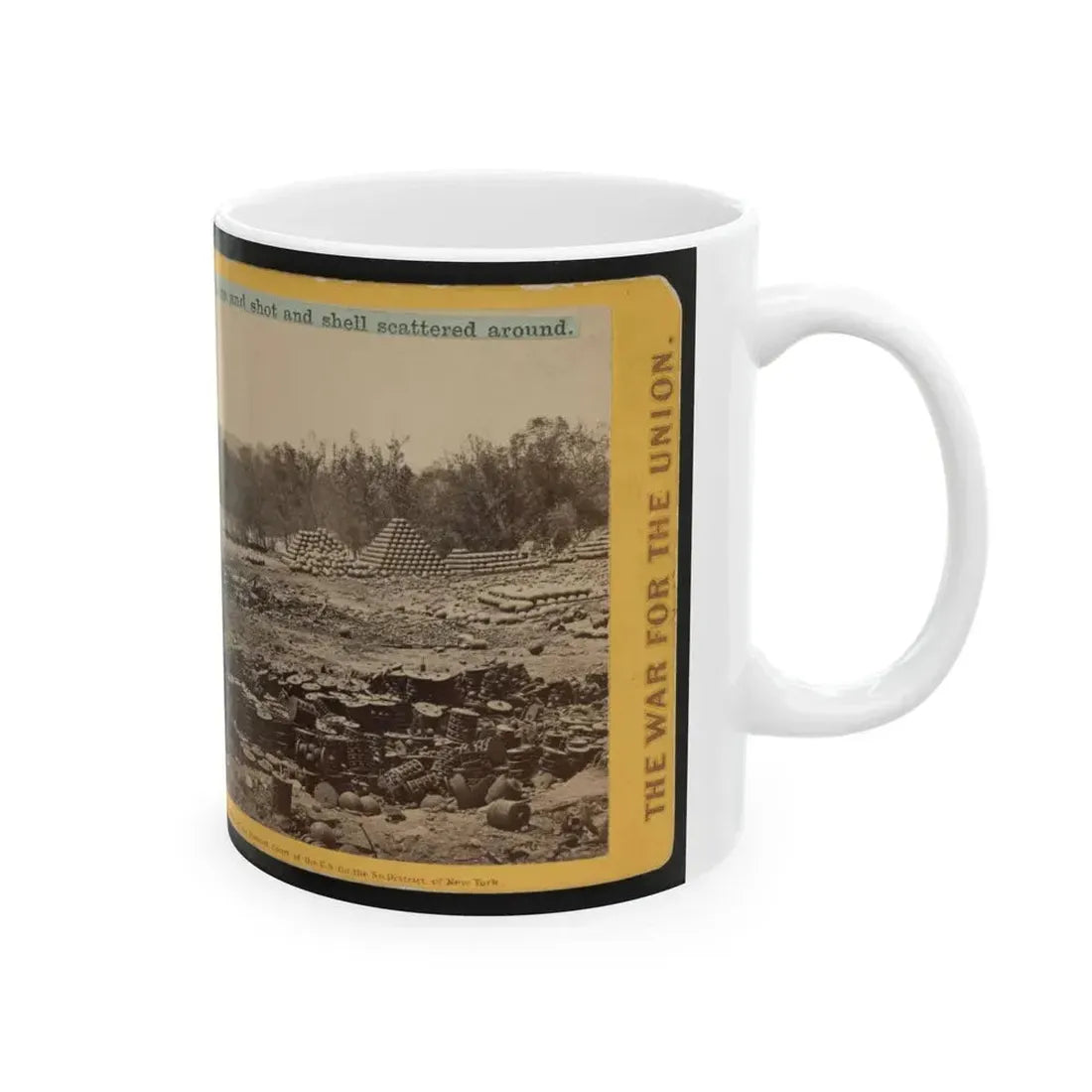 Arsenal Grounds, Richmond, Va., Showing Ruins And Shot And Shell Scattered Around 001 (U.S. Civil War) White Coffee Mug - Go Mug Yourself