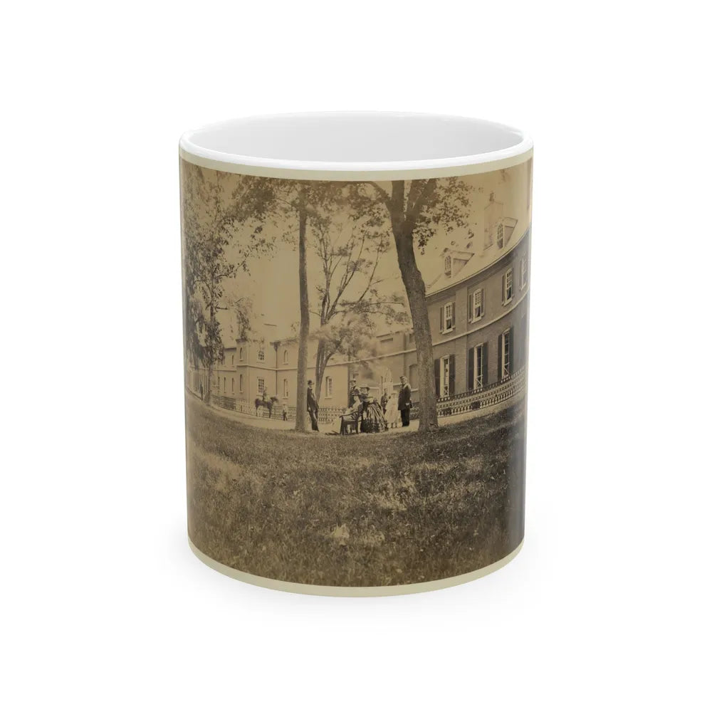 Arsenal, Washington, D.C., North Front. Interior Court - Group Of Officers In Foreground (U.S. Civil War) White Coffee Mug-11oz-Go Mug Yourself