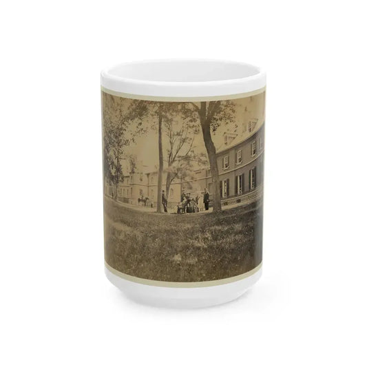 Arsenal, Washington, D.C., North Front. Interior Court -- Group Of Officers In Foreground (U.S. Civil War) White Coffee Mug 15oz - Go Mug Yourself