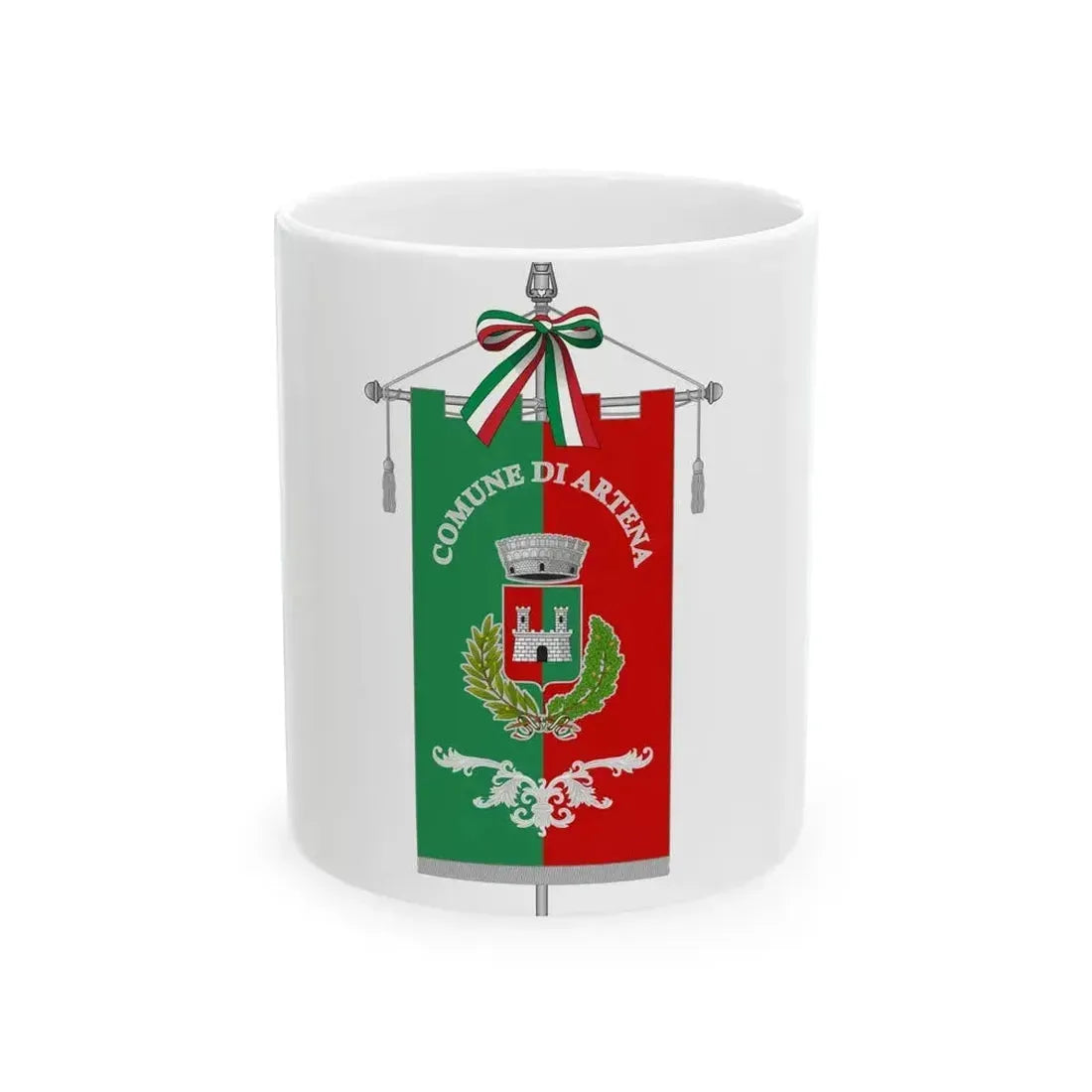 Artena-Gonfalone (Italy) White Coffee Mug 11oz - Go Mug Yourself