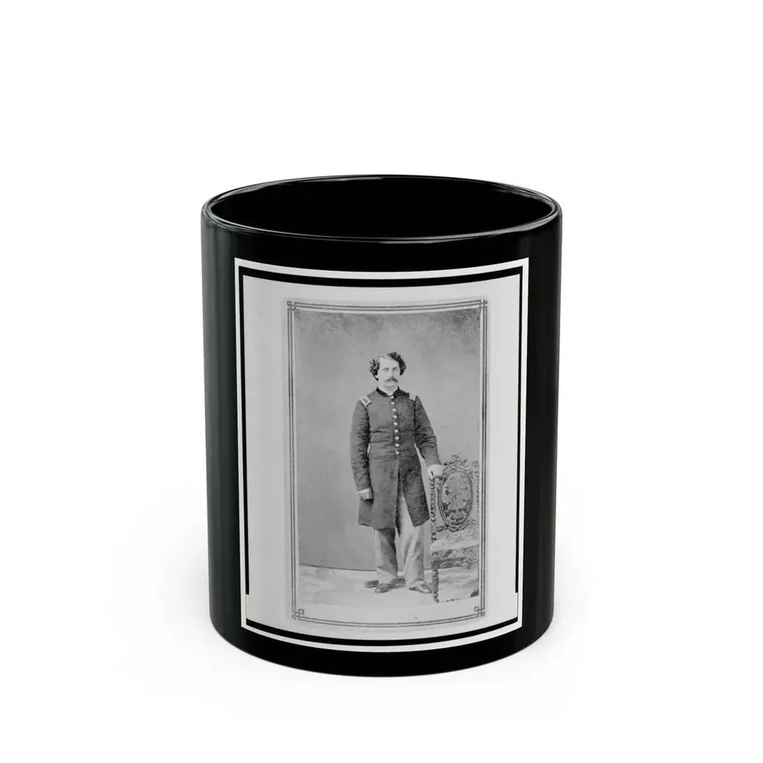 Arthur Linn, U.S.A., In Uniform, Full-Length Portrait, Facing Front (U.S. Civil War) Black Coffee Mug 11oz - Go Mug Yourself