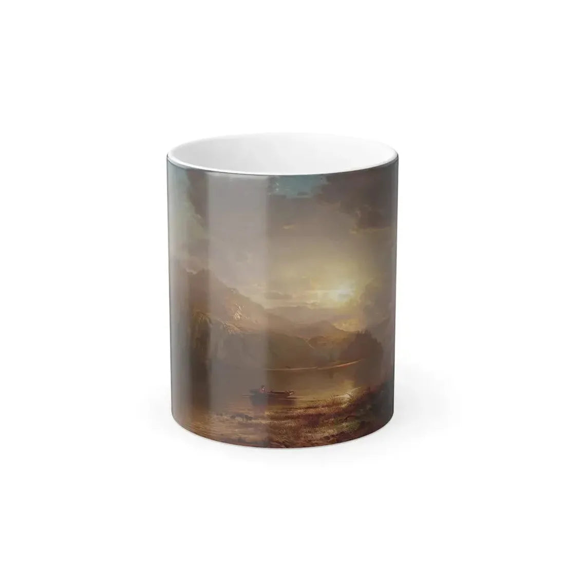 Arthur Parton (1842-1914) Lake Scene - Oil on Canvas 1876 - Color Changing Mug 11oz - Go Mug Yourself