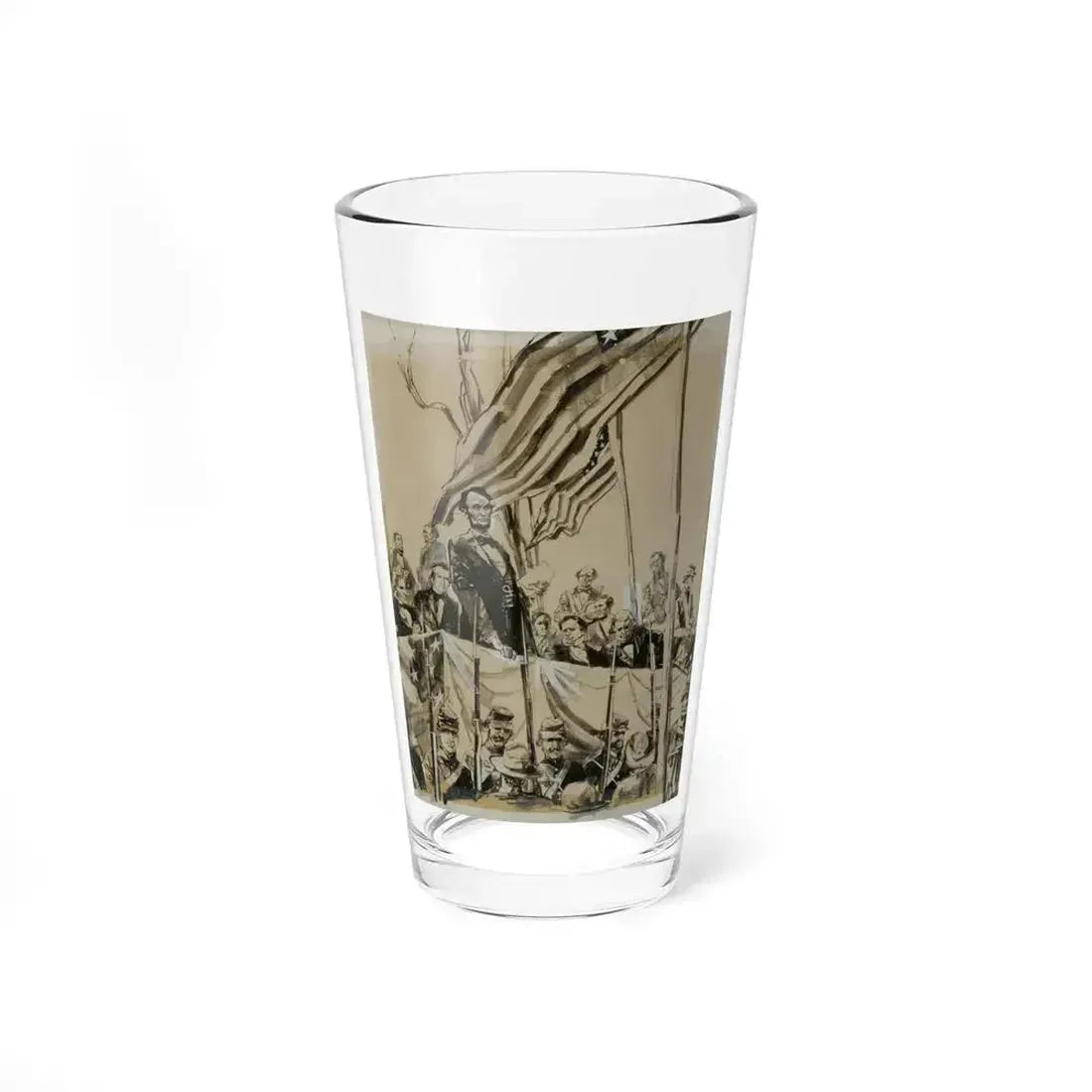 Artwork of Abraham Lincoln (Magazine Illustration) Pint Glass 16oz - Go Mug Yourself