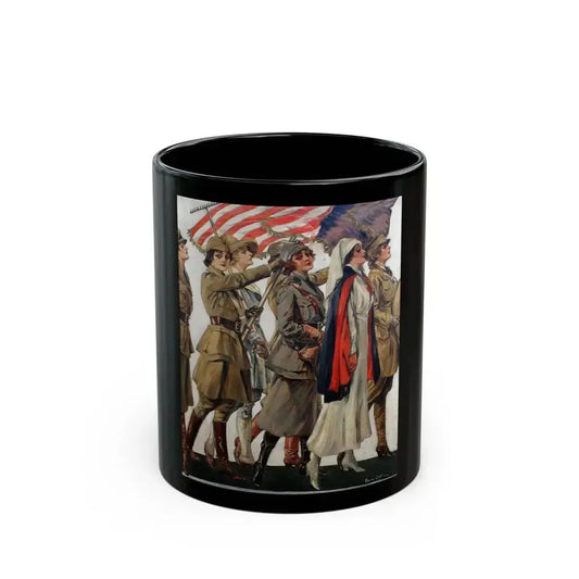 As We Go Marshing On, Life magazine cover, February 6th, 1919 - Black Coffee Mug 11oz - Go Mug Yourself
