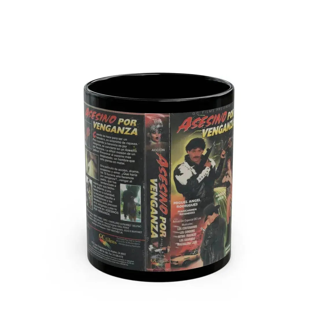 ASESINO POR VENGANZA (VHS COVER) - Black Coffee Mug 11oz - Go Mug Yourself