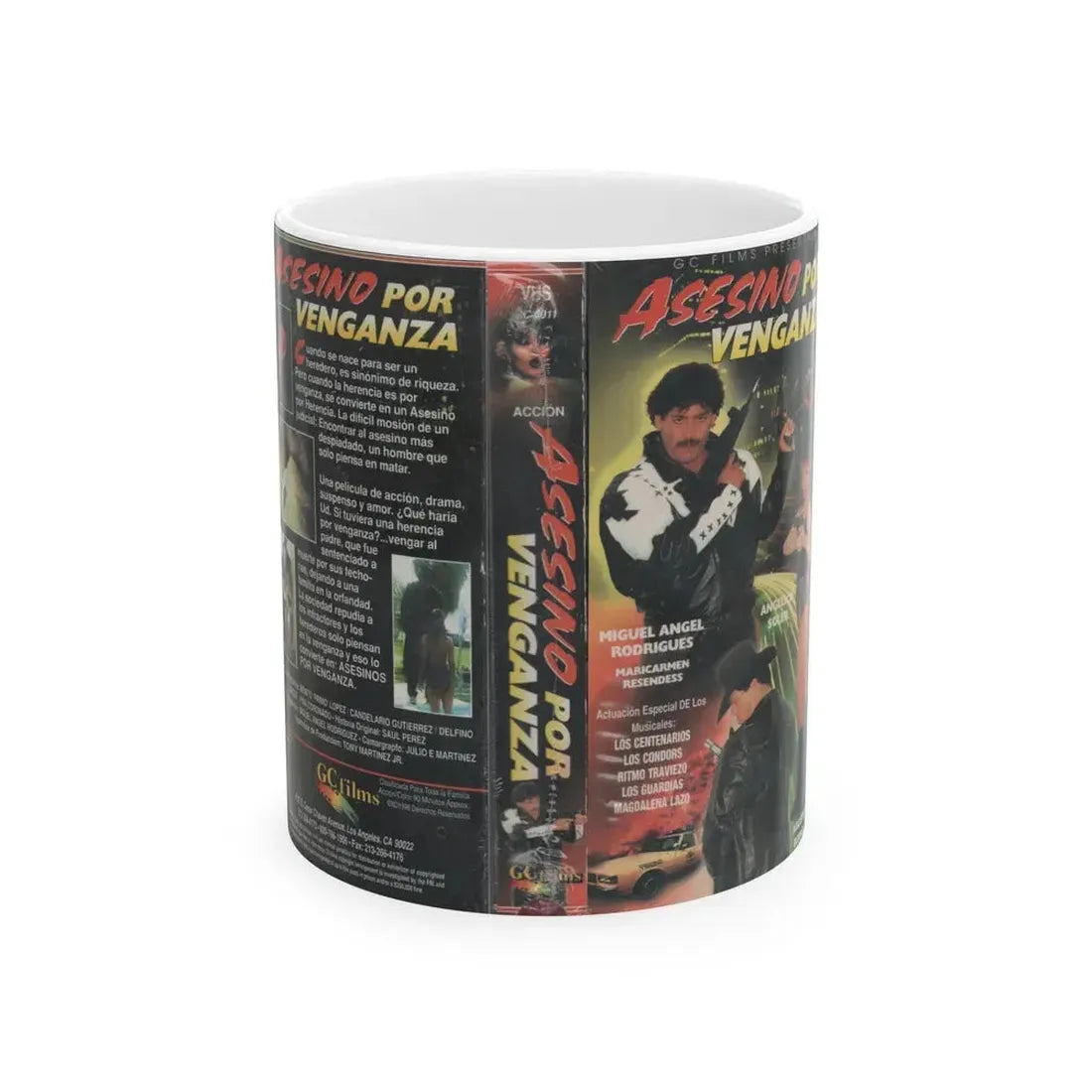 ASESINO POR VENGANZA (VHS COVER) - White Coffee Mug - Go Mug Yourself