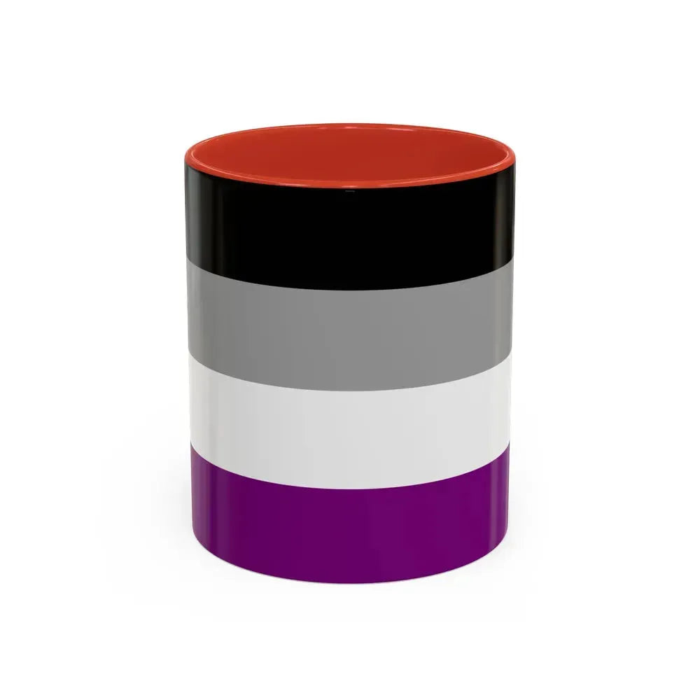 Asexual Pride Flag - Accent Coffee Mug 11oz Red - Go Mug Yourself