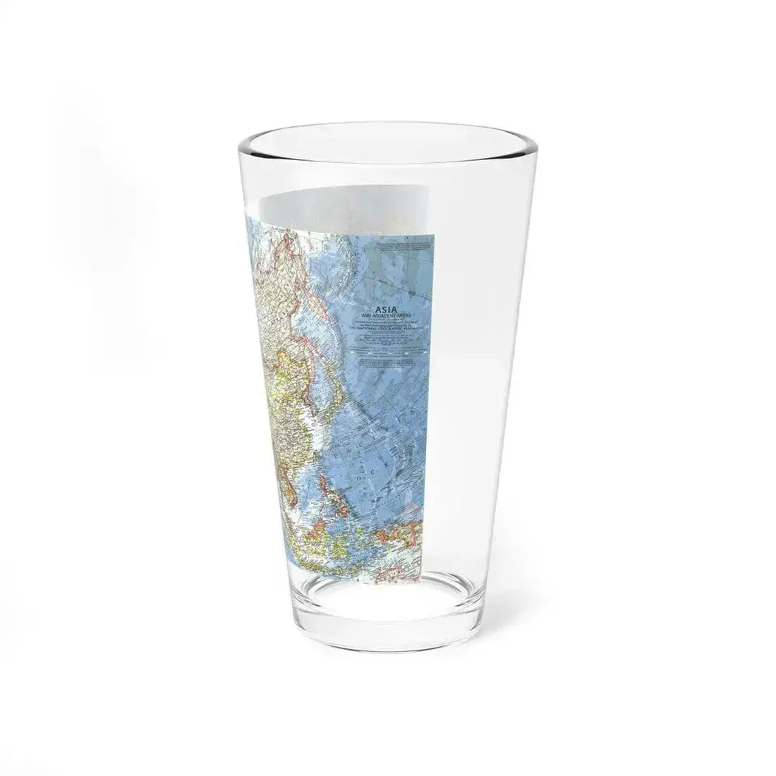 Asia and Adjacent Areas (1959) (Map) Pint Glass 16oz - Go Mug Yourself