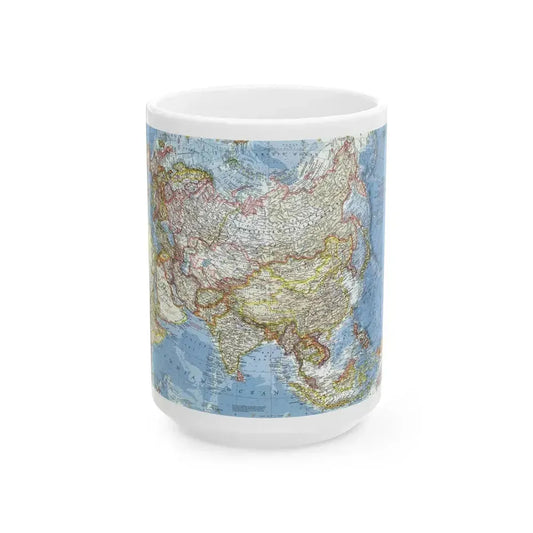 Asia and Adjacent Areas (1959) (Map) White Coffee Mug 15oz - Go Mug Yourself