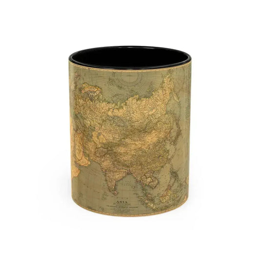 Asia and Adjacent Regions (1933) (Map) Accent Coffee Mug 11oz Black - Go Mug Yourself