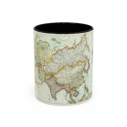 Asia and Adjoining Europe (1921) (Map) Accent Coffee Mug 11oz Black - Go Mug Yourself