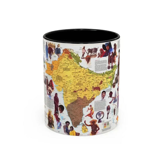 Asia - Peoples of South (1984) (Map) Accent Coffee Mug 11oz Black - Go Mug Yourself