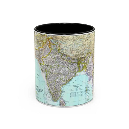Asia - South with Afghanistan and Myanmar (1997) (Map) Accent Coffee Mug 11oz Black - Go Mug Yourself