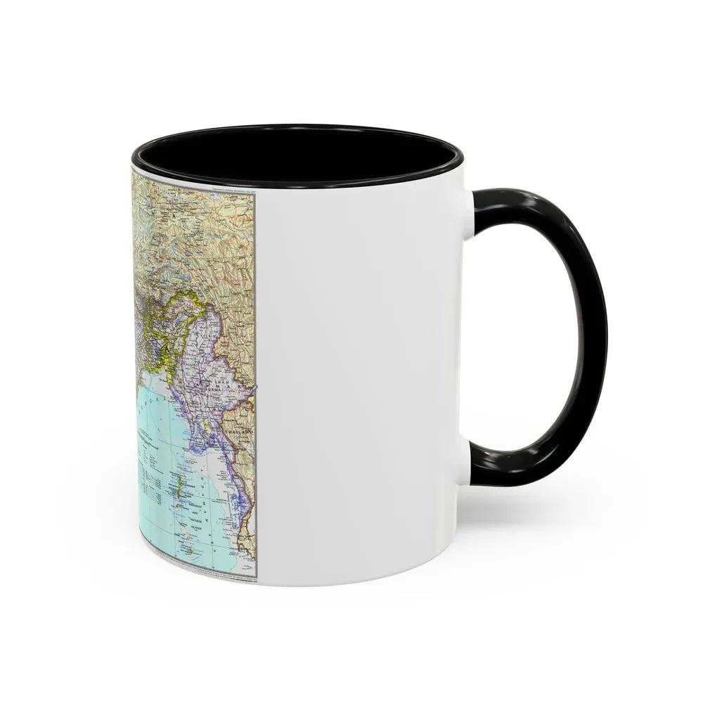 Asia - South with Afghanistan and Myanmar (1997) (Map) Accent Coffee Mug - Go Mug Yourself