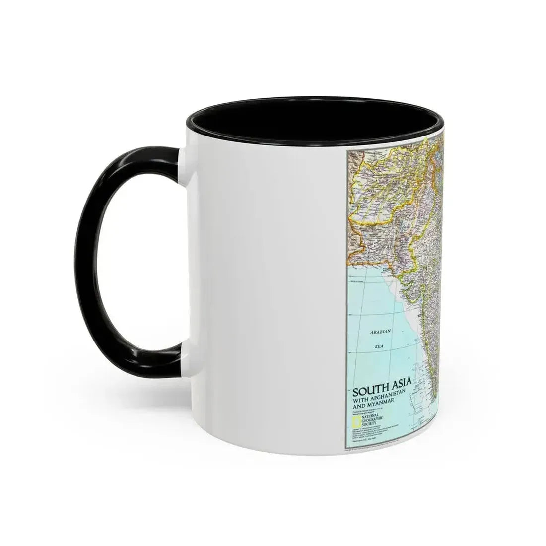 Asia - South with Afghanistan and Myanmar (1997) (Map) Accent Coffee Mug - Go Mug Yourself