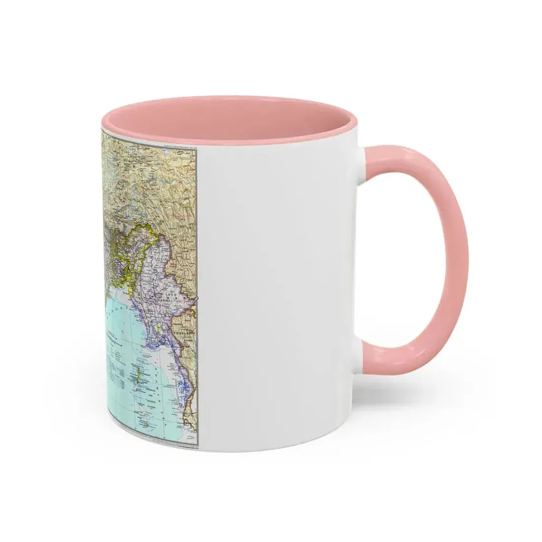 Asia - South with Afghanistan and Myanmar (1997) (Map) Accent Coffee Mug - Go Mug Yourself