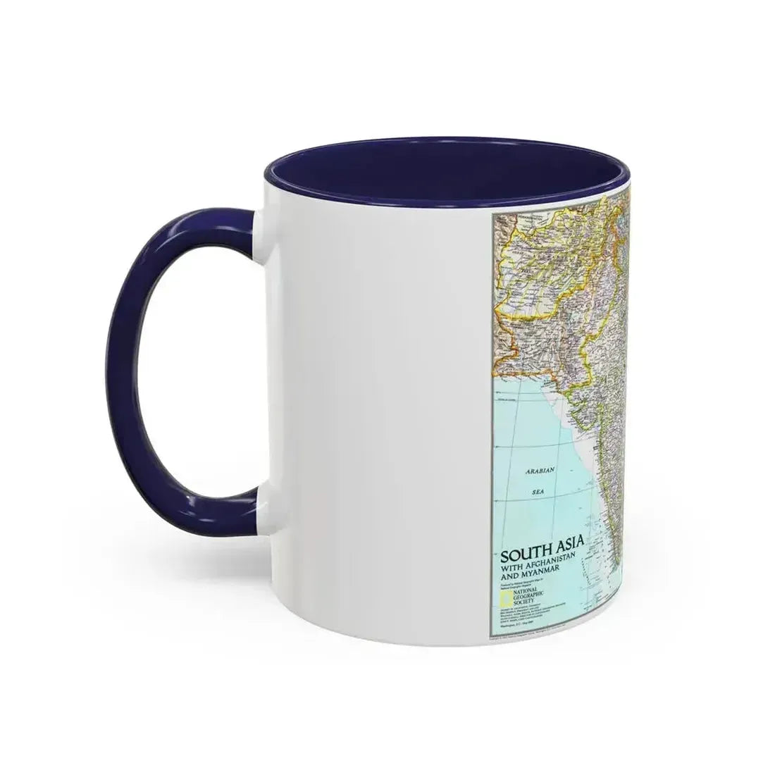 Asia - South with Afghanistan and Myanmar (1997) (Map) Accent Coffee Mug - Go Mug Yourself