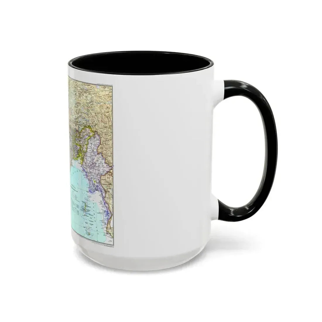 Asia - South with Afghanistan and Myanmar (1997) (Map) Accent Coffee Mug - Go Mug Yourself