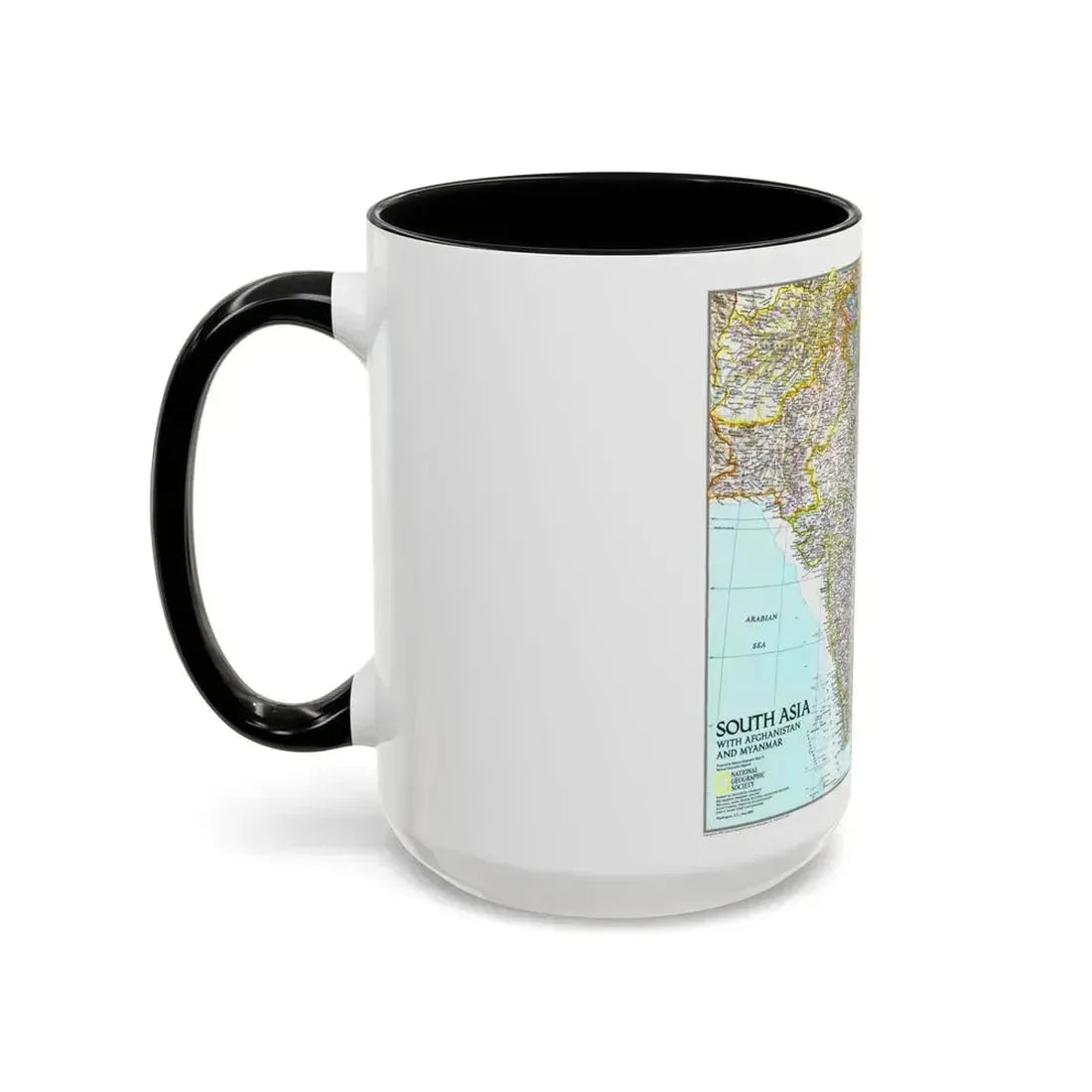 Asia - South with Afghanistan and Myanmar (1997) (Map) Accent Coffee Mug - Go Mug Yourself
