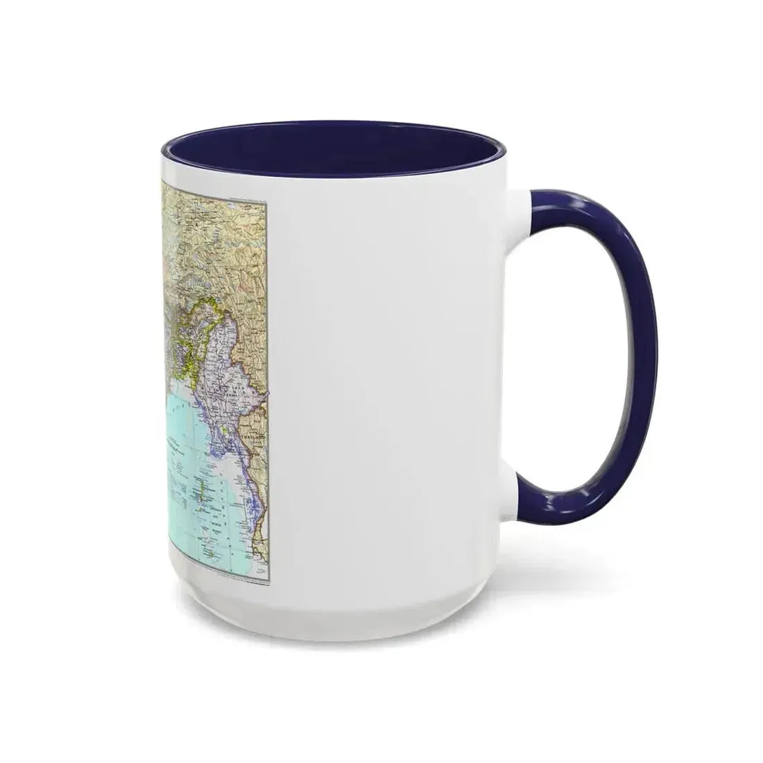Asia - South with Afghanistan and Myanmar (1997) (Map) Accent Coffee Mug - Go Mug Yourself