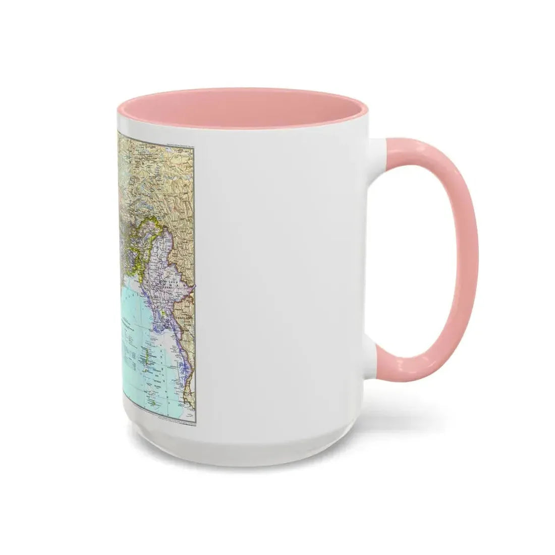 Asia - South with Afghanistan and Myanmar (1997) (Map) Accent Coffee Mug - Go Mug Yourself