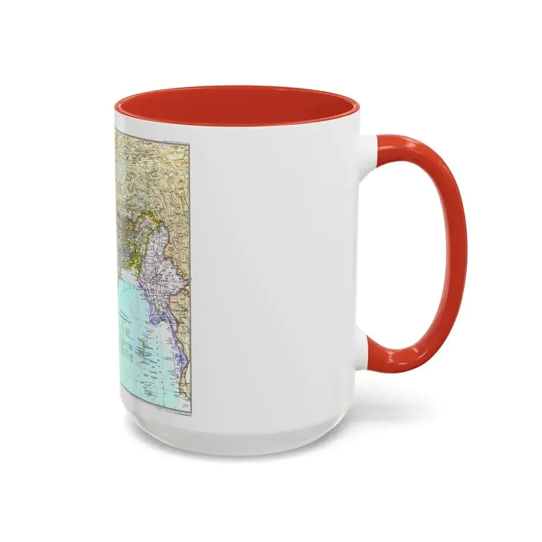 Asia - South with Afghanistan and Myanmar (1997) (Map) Accent Coffee Mug - Go Mug Yourself