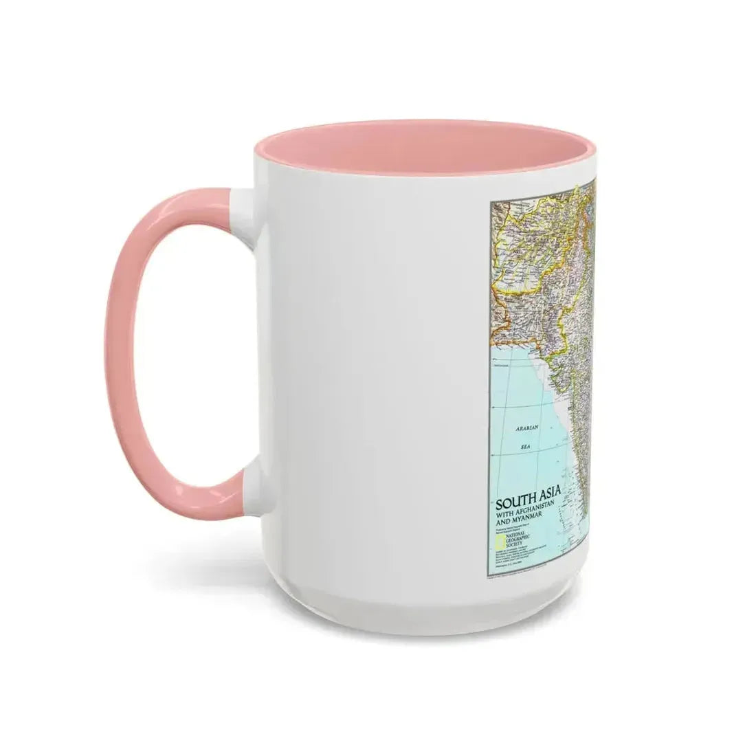 Asia - South with Afghanistan and Myanmar (1997) (Map) Accent Coffee Mug - Go Mug Yourself