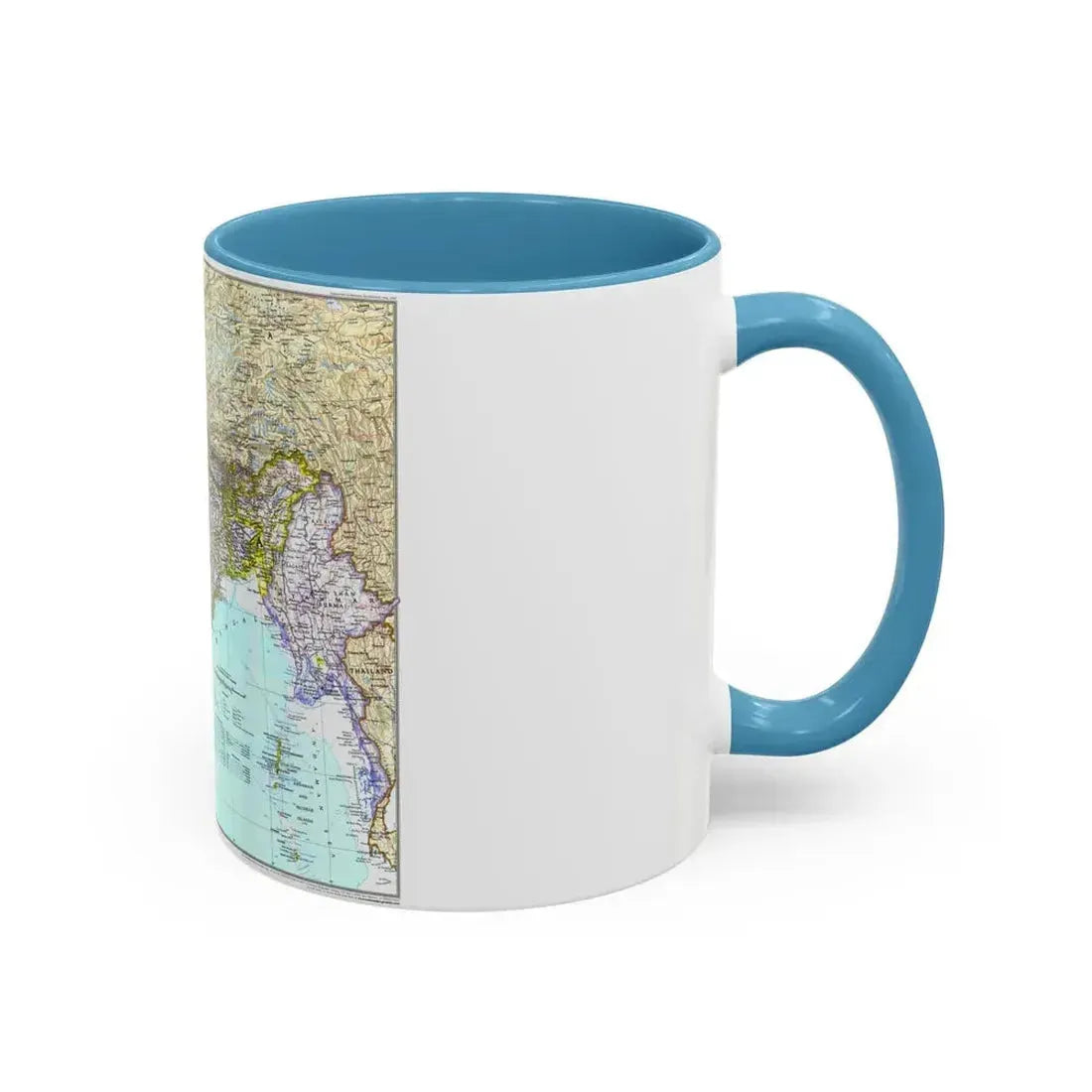Asia - South with Afghanistan and Myanmar (1997) (Map) Accent Coffee Mug - Go Mug Yourself