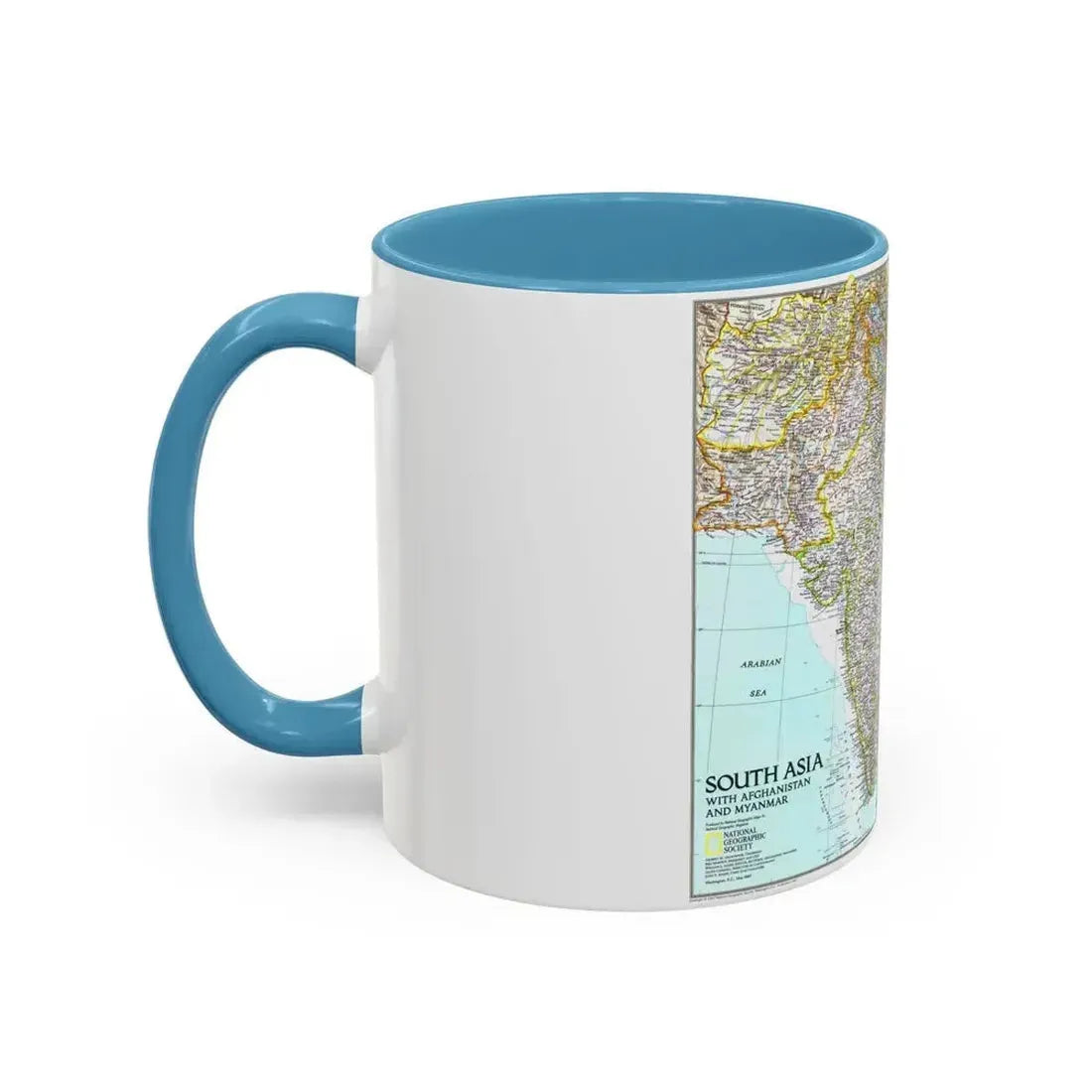 Asia - South with Afghanistan and Myanmar (1997) (Map) Accent Coffee Mug - Go Mug Yourself