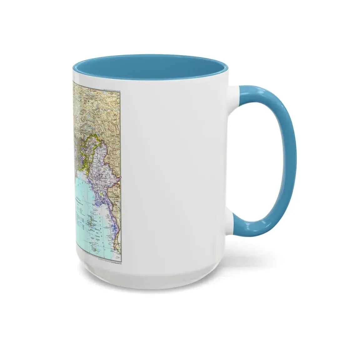 Asia - South with Afghanistan and Myanmar (1997) (Map) Accent Coffee Mug - Go Mug Yourself
