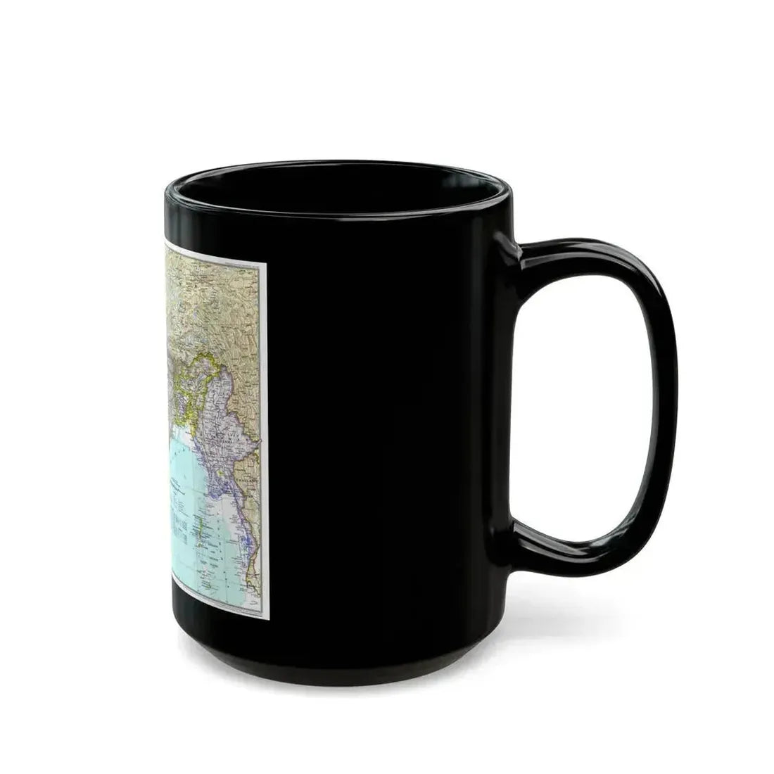 Asia - South with Afghanistan and Myanmar (1997) (Map) Black Coffee Mug - Go Mug Yourself
