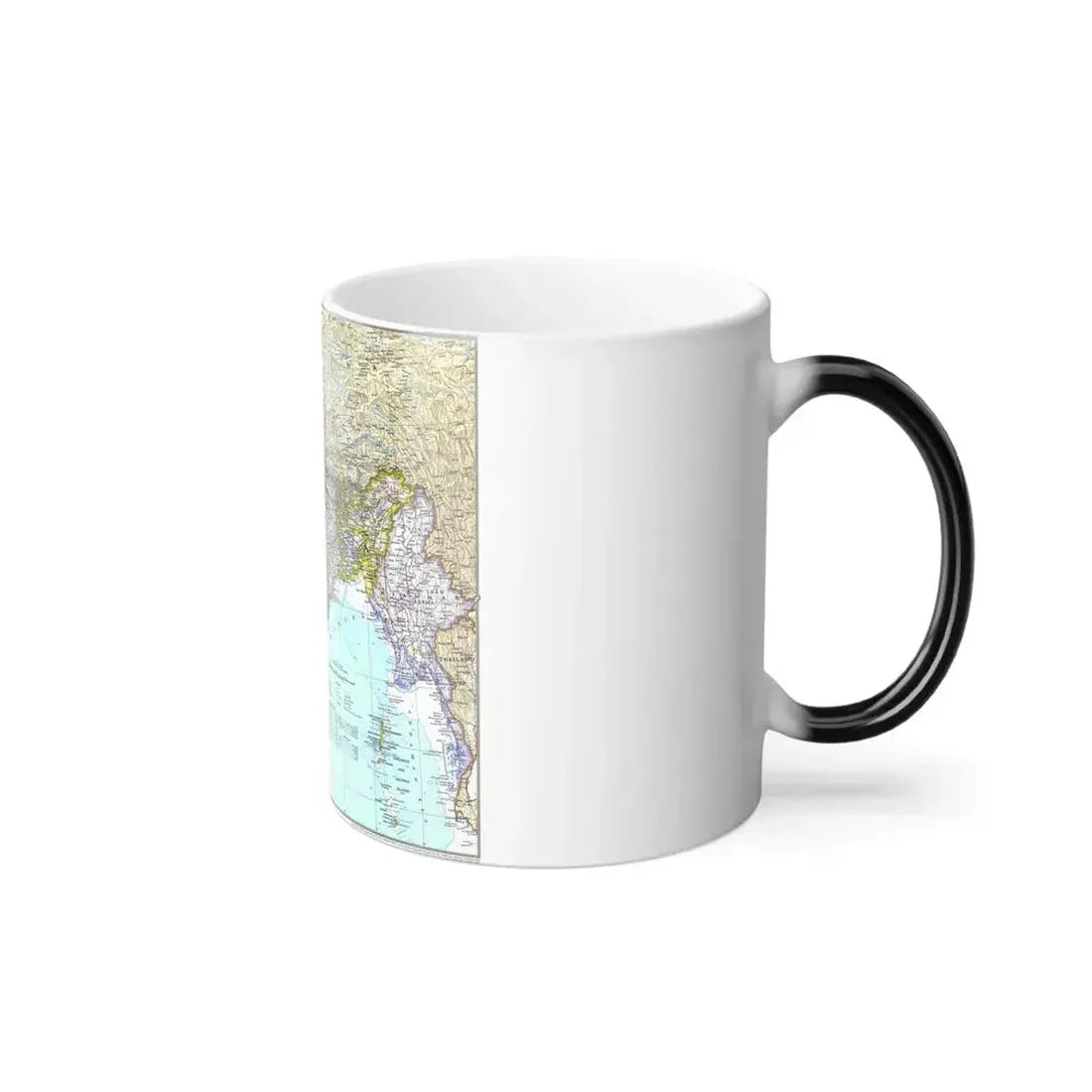 Asia - South with Afghanistan and Myanmar (1997) (Map) Color Changing Mug 11oz - Go Mug Yourself