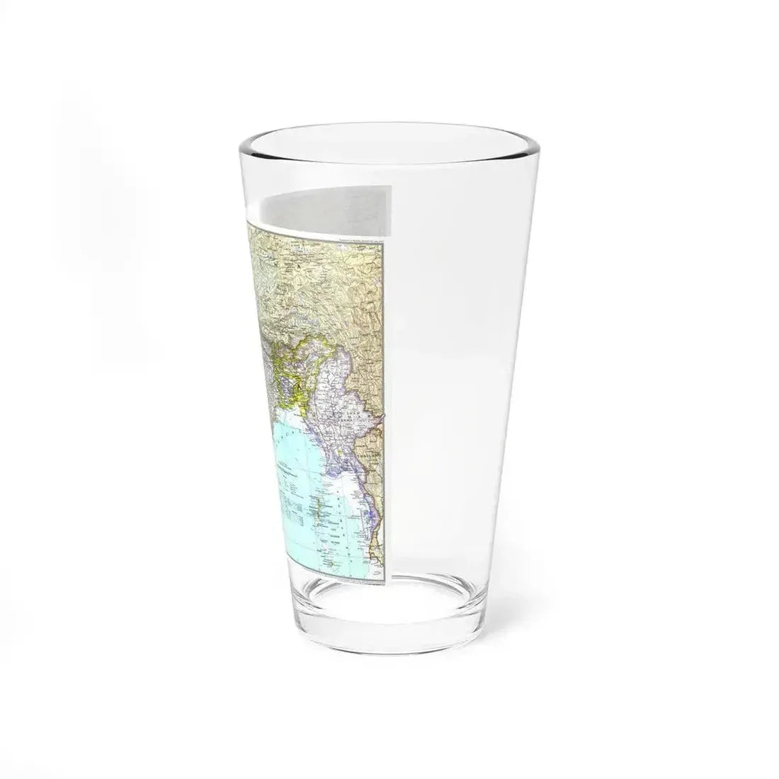 Asia - South with Afghanistan and Myanmar (1997) (Map) Pint Glass 16oz - Go Mug Yourself