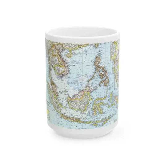 Asia - Southeast (1961) (Map) White Coffee Mug 15oz - Go Mug Yourself