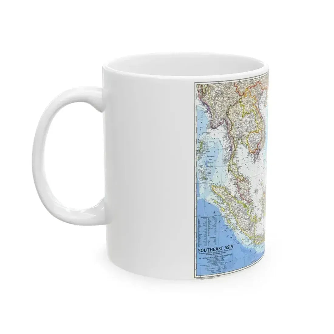 Asia - Southeast (1968) (Map) White Coffee Mug - Go Mug Yourself