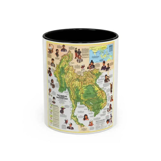 Asia - The Peoples of Mainland Southeast (1971) (Map) Accent Coffee Mug 11oz Black - Go Mug Yourself