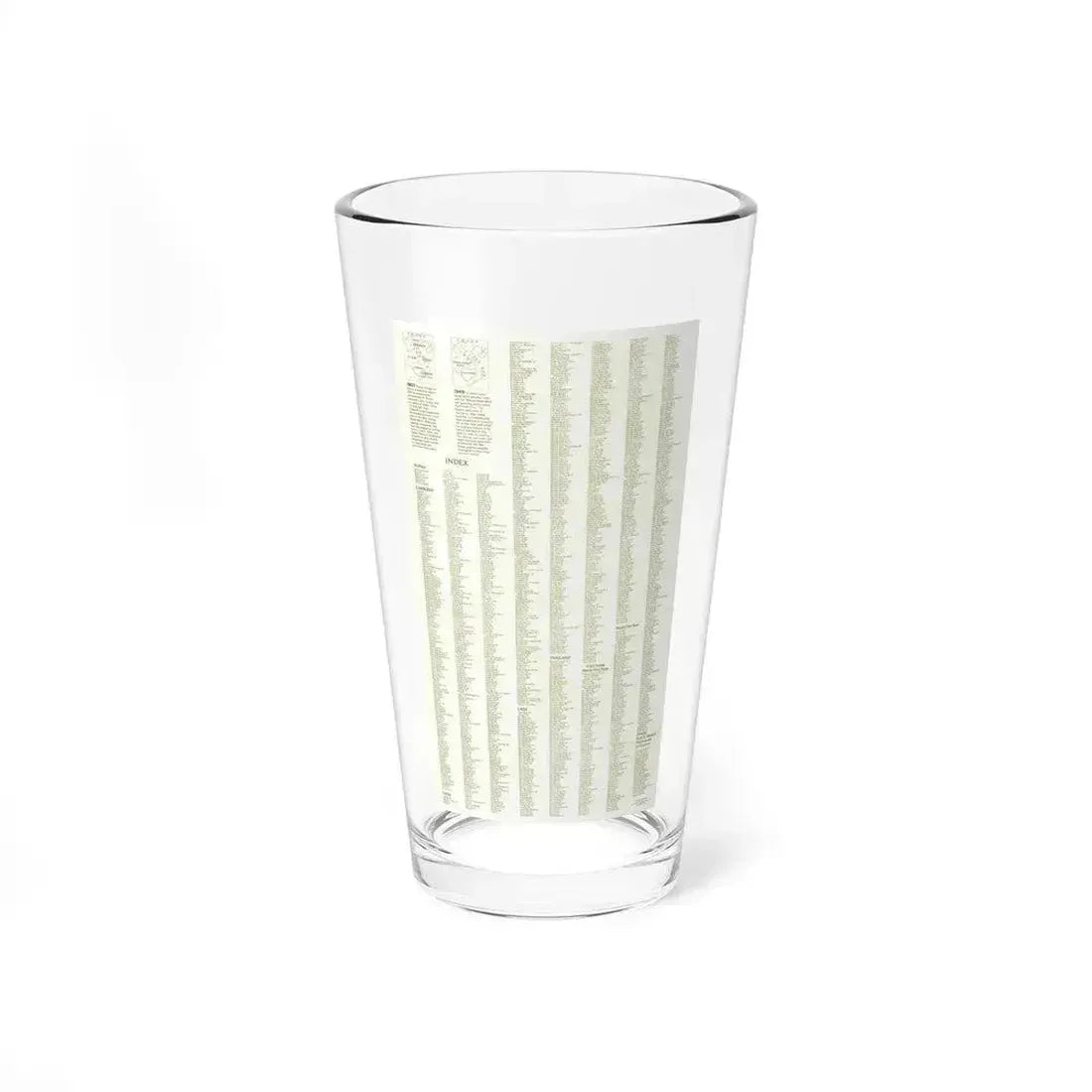 Asia - Viet Nam, Cambodia, Laos--Index (1965) (Map) Pint Glass 16oz 16oz - Go Mug Yourself