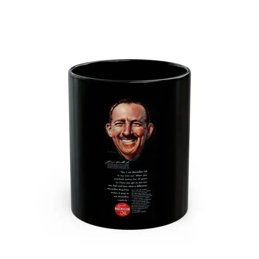 Ask For MacMillan Oil, advertisement, Collier's, July 31, 1948 - Black Coffee Mug 11oz - Go Mug Yourself