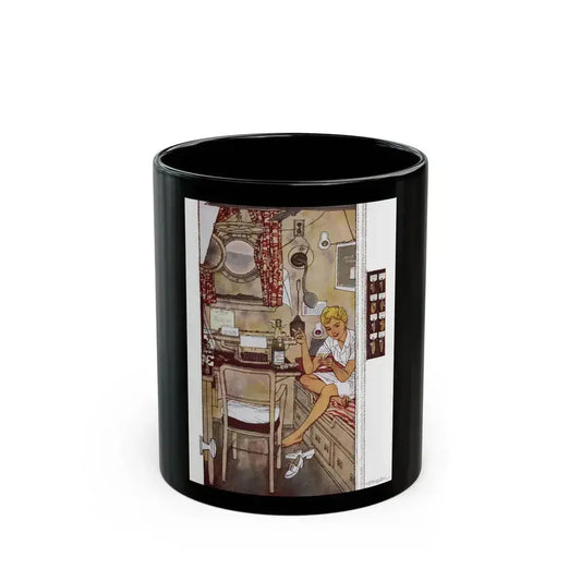 Asleep In The Deep (2), Cosmopolitan, February 1958 - Black Coffee Mug 11oz - Go Mug Yourself